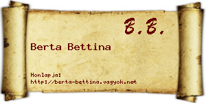 Berta Bettina névjegykártya