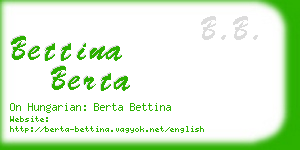 bettina berta business card